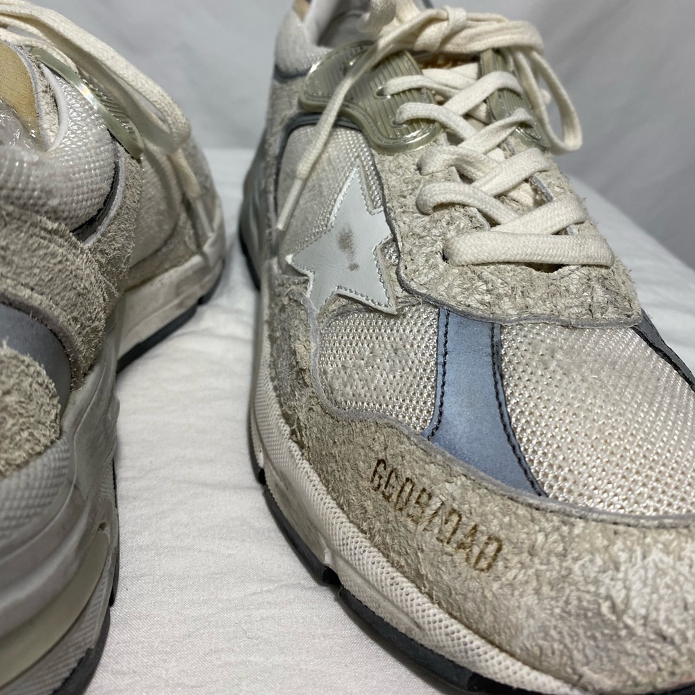 Golden GOOSE *NEW*  Dad Star Sneakers white and grey suede with white star Sz 38 - Picture 11 of 17